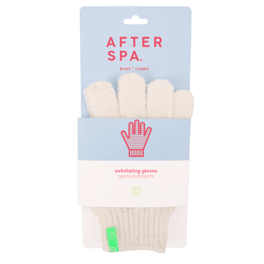 Afterspa Exfoliating Gloves _ to exfoliate the body. 
