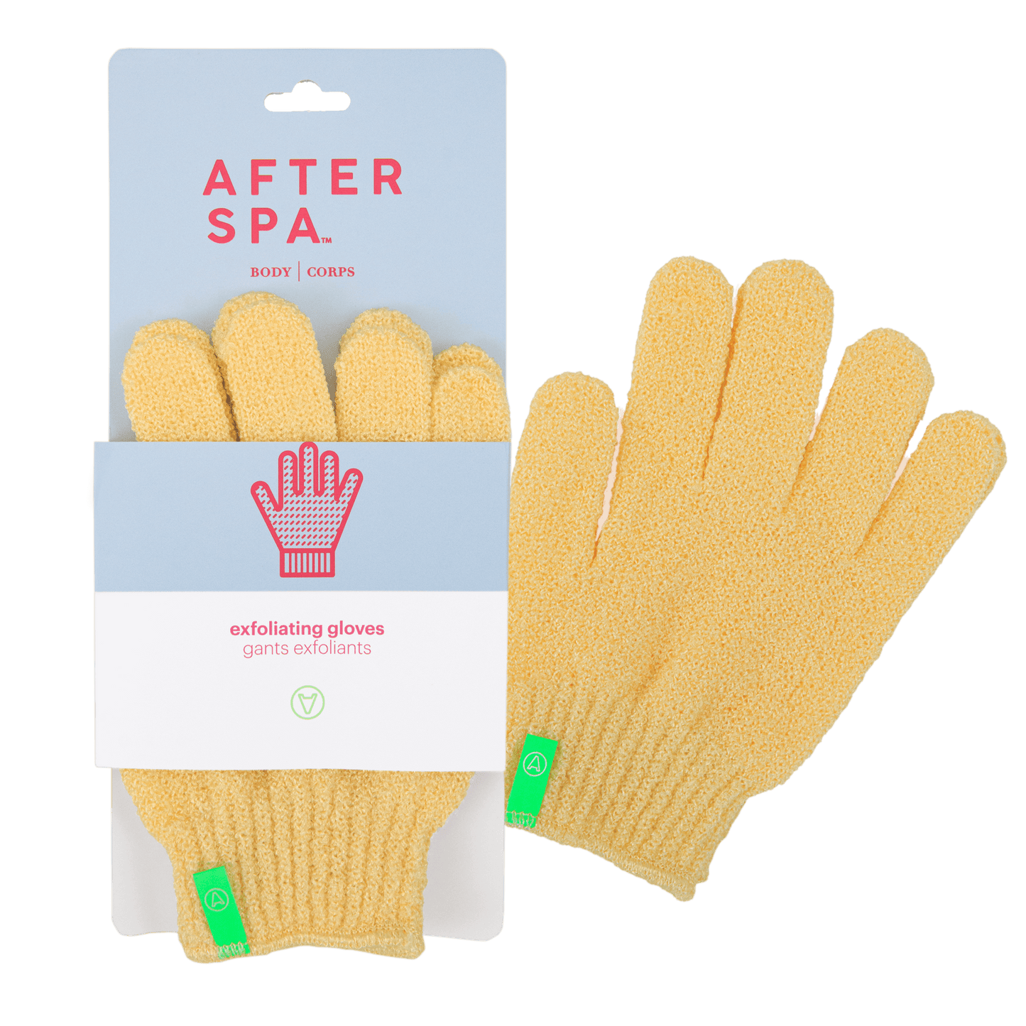 Afterspa Exfoliating Gloves _ to exfoliate the body. 