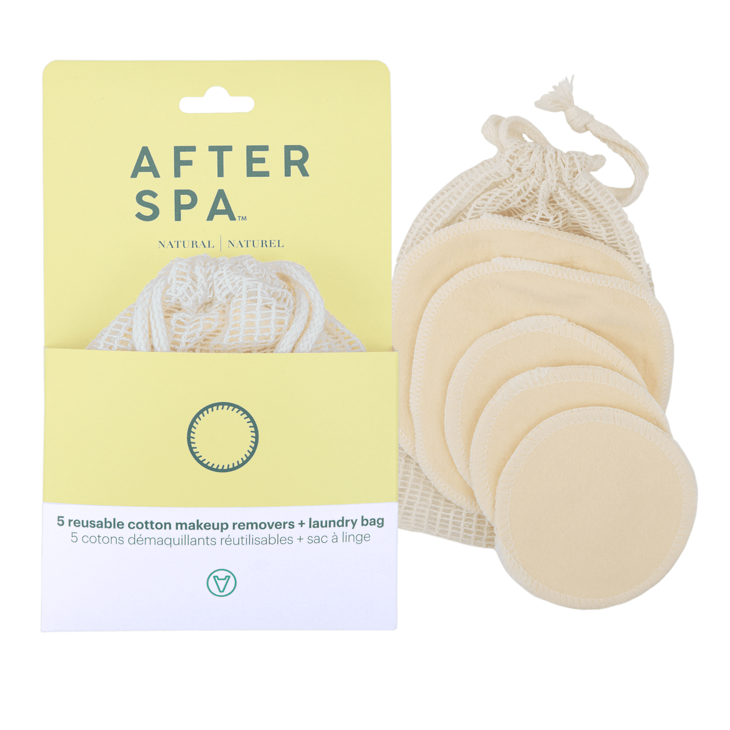 Afterspa 5 Reusable Cotton Makeup Removers + Laundry Bag