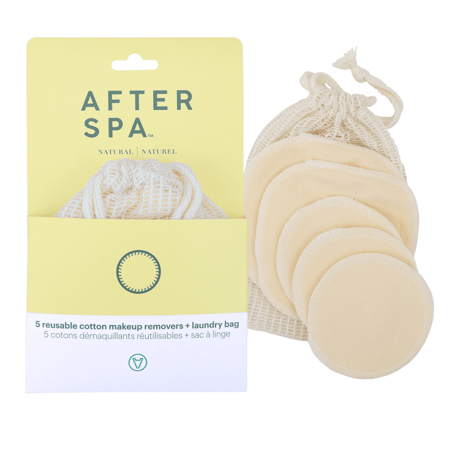 Afterspa 5 Reusable  Cotton Makeup Removers + Laundry Bag