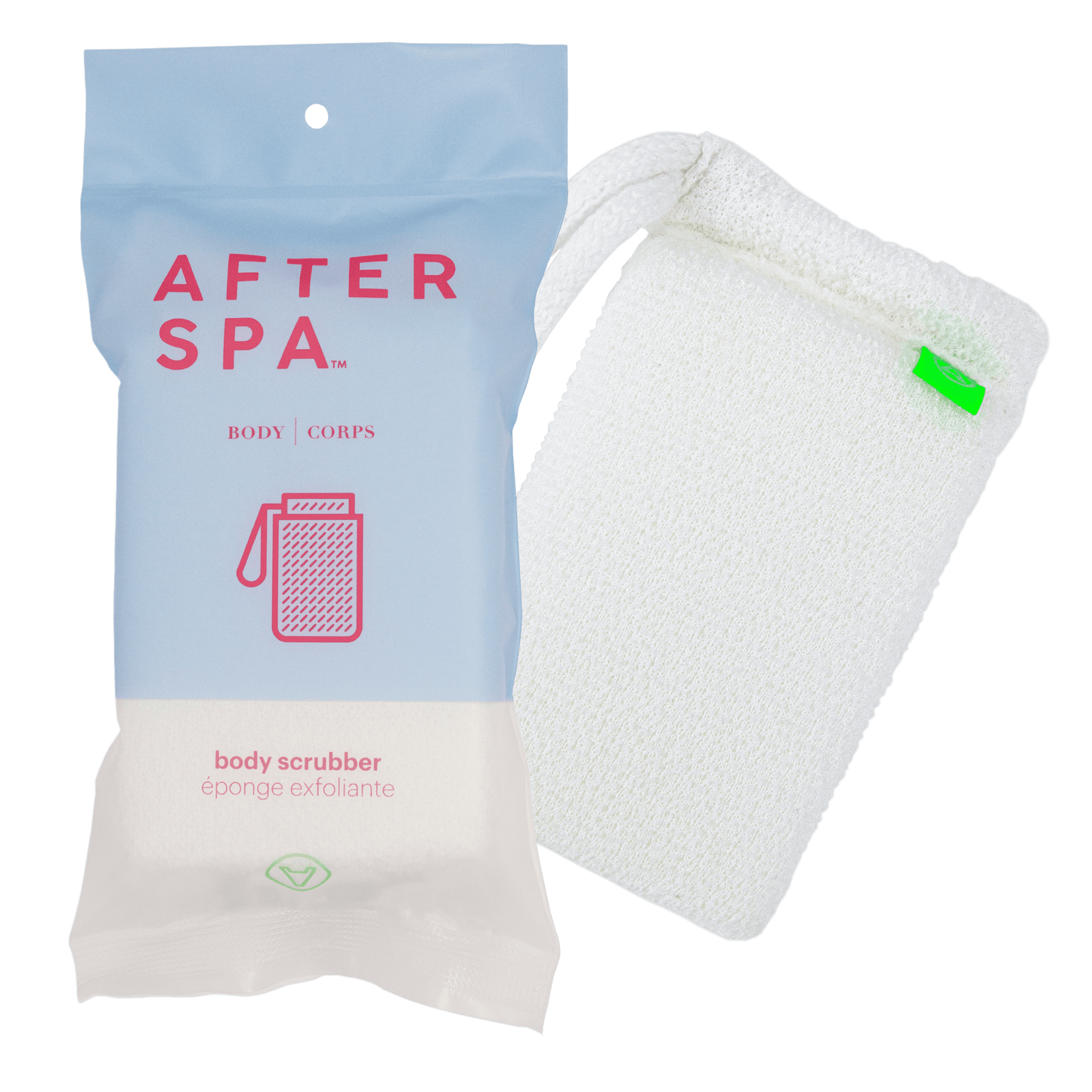 Afterspa Body Scrubber _ to cleanse and exfoliate the body.