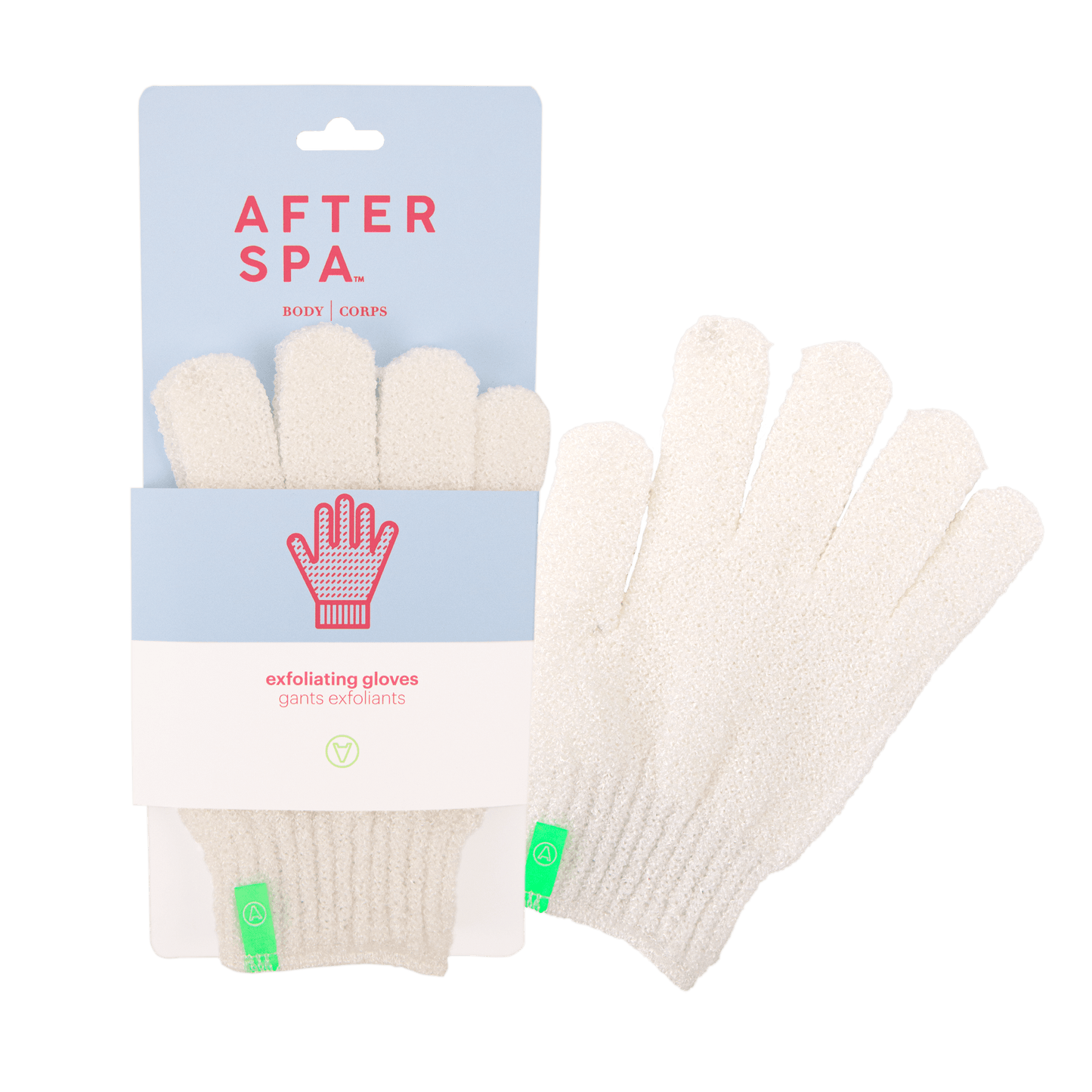 Afterspa Exfoliating Gloves _ to exfoliate the body. 